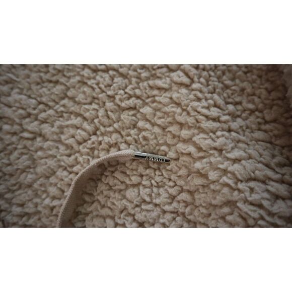 Tommy Hilfiger J2XE0410 Women Sz XL Beige Open-Front Hooded Sherpa/Fleece Jacket - Picture 7 of 9